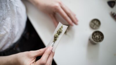 teen female with marijuana